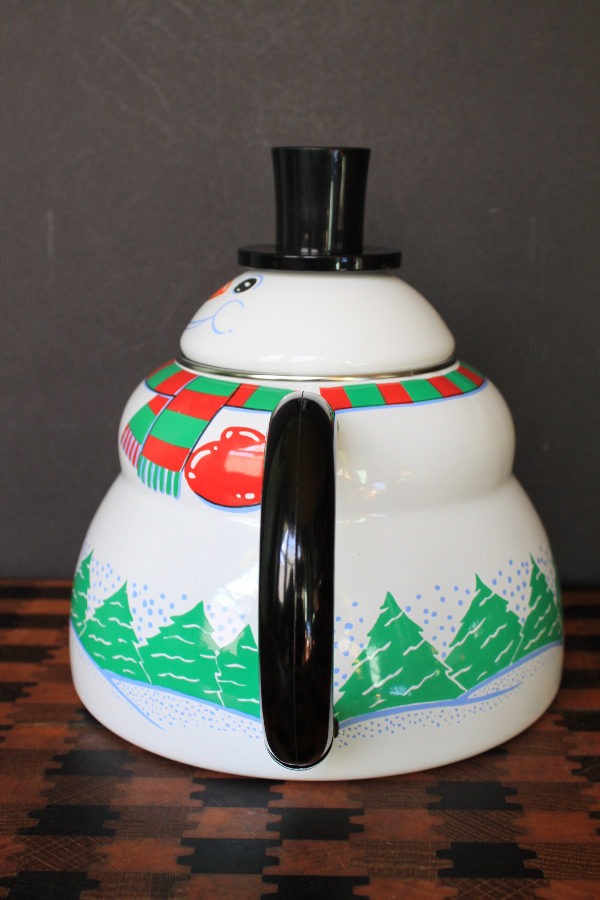 Vintage Snowman Tea Kettle. Metal Kettle Pot Cute Snowman Etsy