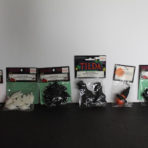 Vintage Halloween Crafting Items. CHOOSE, Flocked, Black Cats, Ghosts, Pumpkins, Bats, Witch Boots, Made In Taiwan, Kitschy Grandmacore.