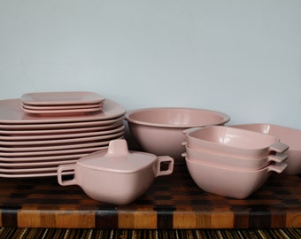 Vintage Pink Melamine Dish. CHOOSE, Brookpark Modern Design, Replacement Piece, Light Scratching, Plate, Bowl, Serving Dish, Grannycore Gift