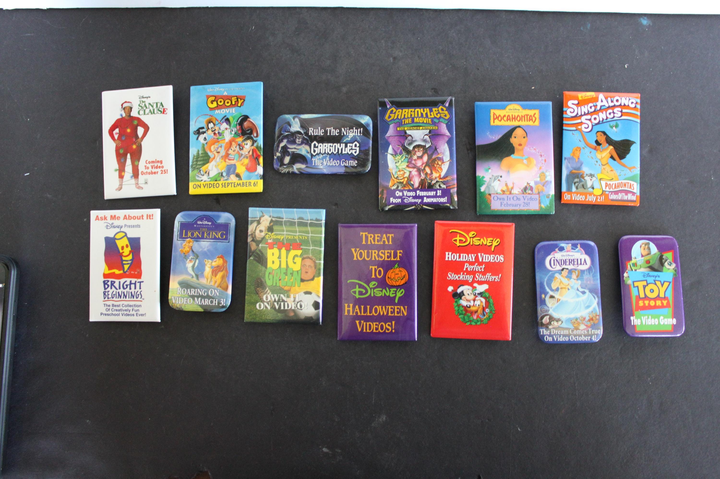 Vintage VHS Tape Movie Release Pins. CHOOSE, Pocahontas