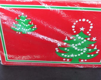 sets de table vintage sapin de Noël Waechtersbach. Lot de 12, NOS, JAMAIS OUVERT, Rare, Htf, Pièces de rechange, Décoration de table Grandmacore, Cadeau.