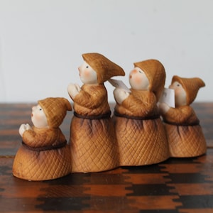 Vintage Department 56 Singing Monks Figurine. 4 Monks, Brown Robes, Christmas Village Decor, DAMAGE, Unique, Rare, HTF, Grandmacore Mantel.