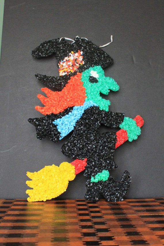 Melted Popcorn Witch for Vintage Halloween Decor Retro Etsy