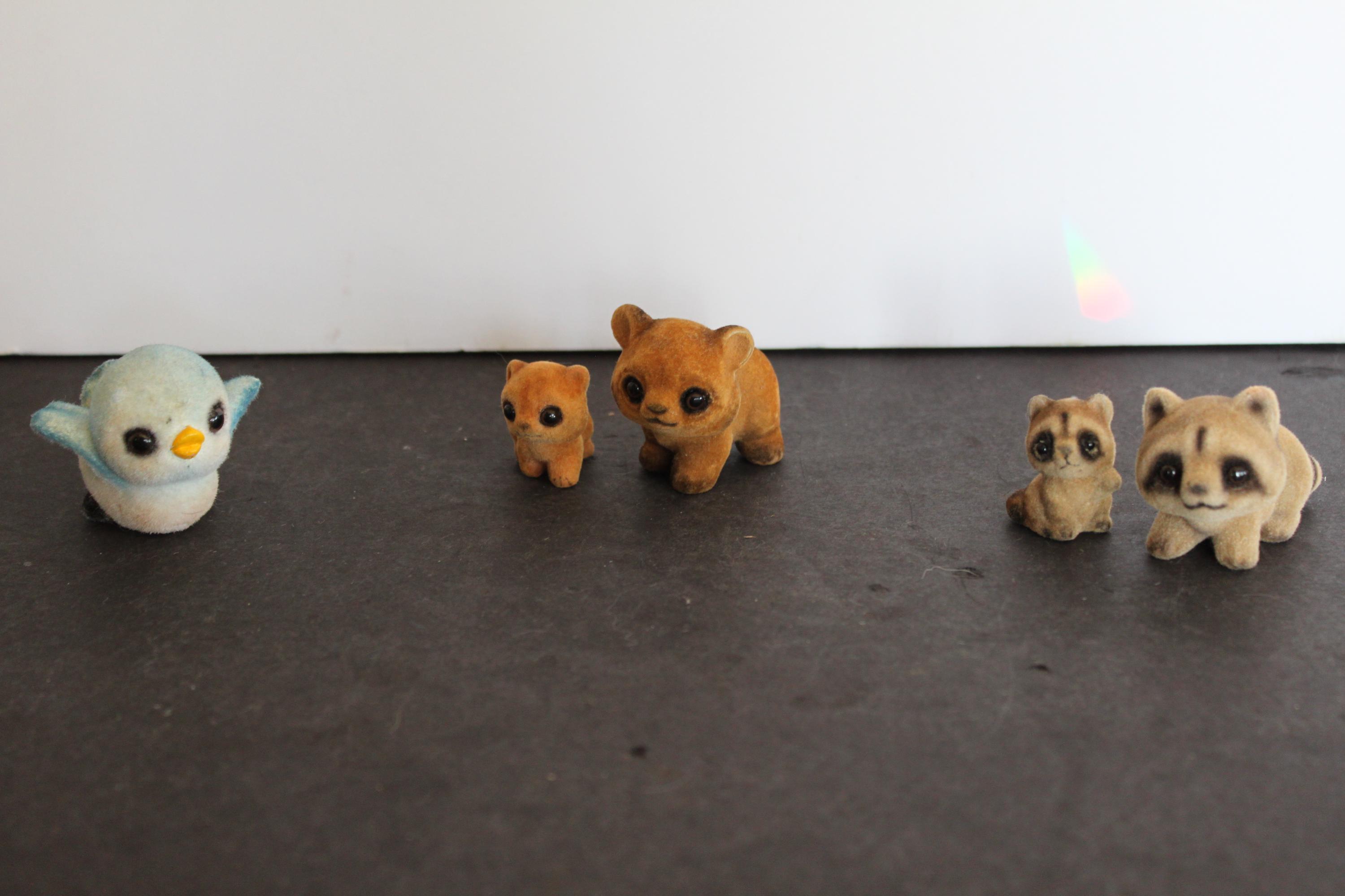 Flocked Tiny Animal Toys Darice 1-Inch Miniature Flocked Teddy