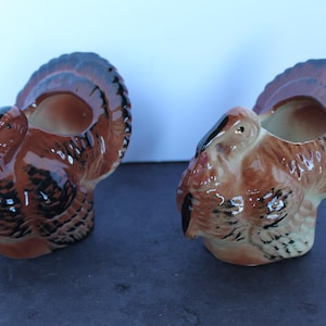 Vintage Turkey Planter. CHOOSE Color, Ceramic, Rustic Grandmacore Mantel Decor, Thanksgiving Table Centerpiece, Housewarming, Host Gift.