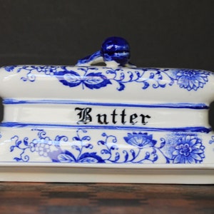 Vintage Blue Onion Butter Dish. Arnart, Grandmacore Kitchen Ware. Unique, Rare, HTF, Replacement Piece, Housewarming, Host, Collector Gift.