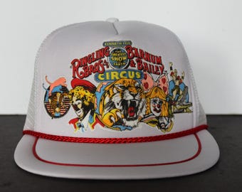Casquette trucker vintage Ringling Brothers. Barnum and Bailey Circus, Mesh, Snap Back, 1986, Excellent état, Cadeau pour un collectionneur, Rare, HTF