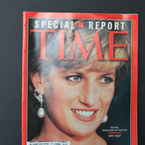 Princess Diana Time Magazine For Vintage Table Reading. Special Report Publication, Princess Di Reported Death. Family, Life, Article Expo.