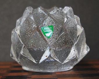 Vintage Lead Crystal Votive Holder. Orrefors, Sweden, Lead Crystal, Firefly Artichoke, Bougie Candle, Grandmacore Mantel Decor, Hostess Gift