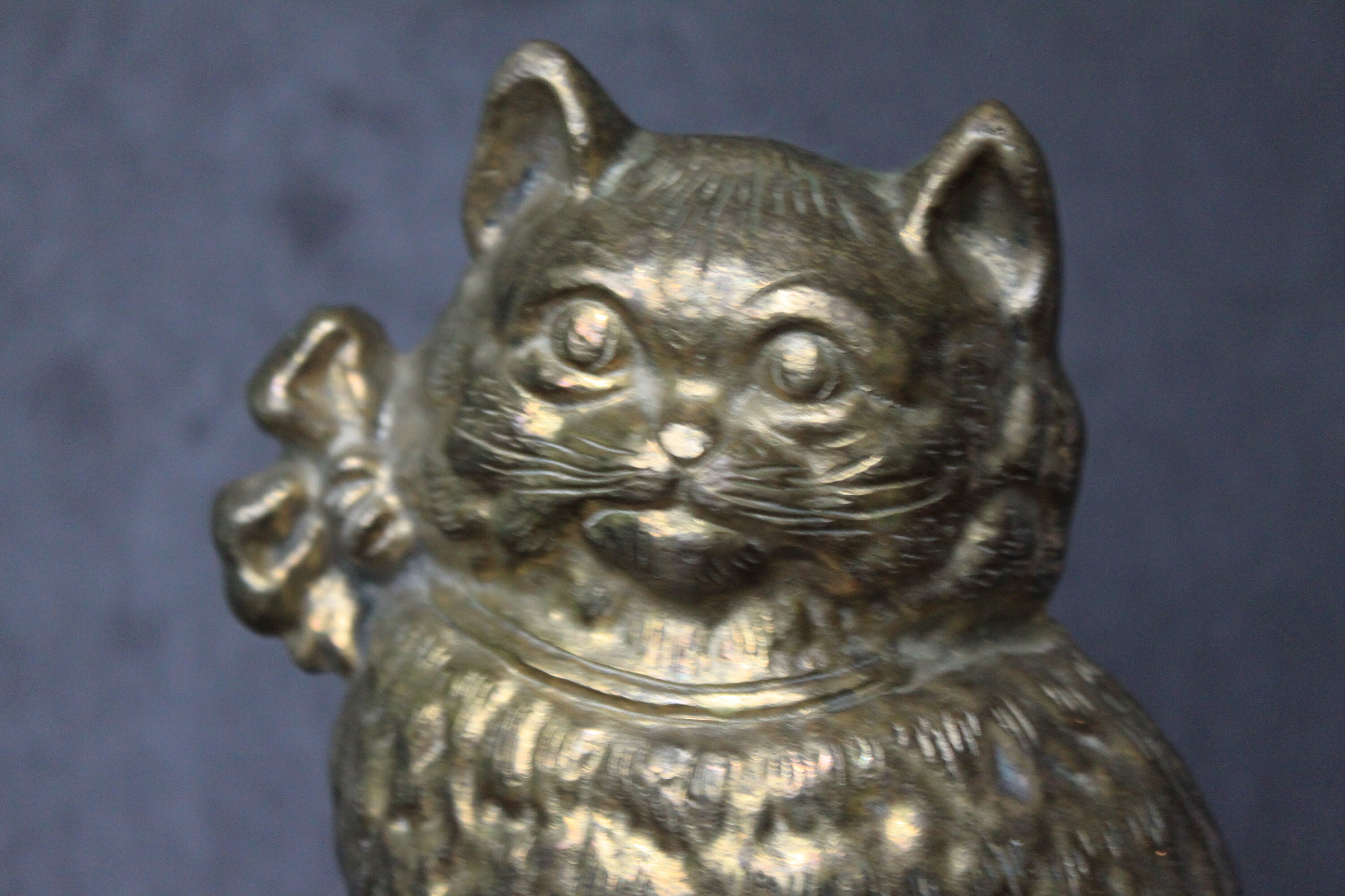 Vintage Brass Cat Door Stop. Cast Brass Heavy Weight Feline Etsy