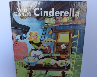Livre Cendrillon vintage à couverture rigide. Collection Golden Book, grand format, 1972, légèrement abîmé. Décoration vintage, chambre d'enfant, cadeau pour petit-enfant.