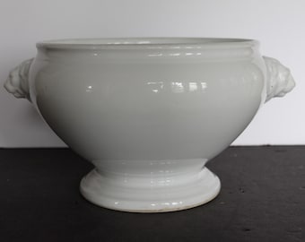 Vintage Lion Head Handle Ceramic Tureen. World War 2 Era, Excellent Condition, Germany, Unique, Rare, HTF, Gift For A Collector, Bougie.