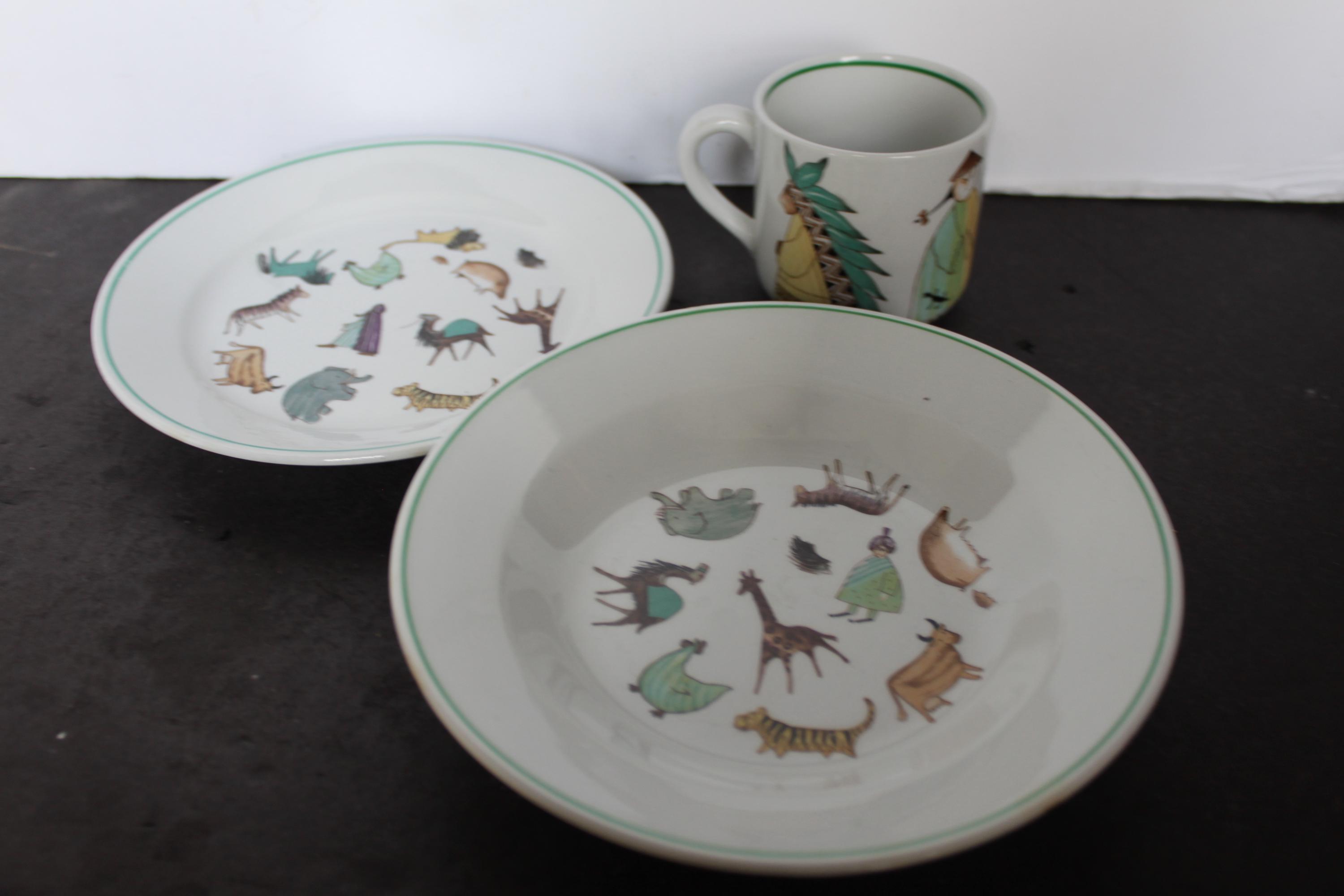 ARABIA Made in Finland アンティーク動物イラストの陶器皿 Zoo Arabia Finland - Etsy