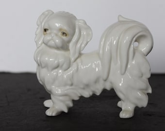 Vintage Porcelain Pekingese Figurine. Ardalt, MINT Condition, White Dog, Canine Mantel Decor, Gift For A Collector, Grandmacore, Hostess.