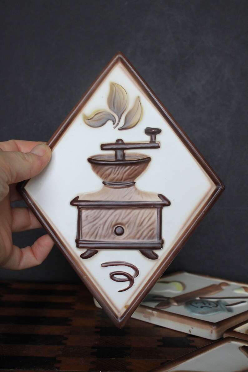 Vintage Rustic Kitchen Wall Plaques. Lefton Ceramic Diamond Etsy