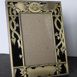 Vintage Happy Sun Picture Frame. Gold Tone Metal, 1997 HB Group, Celestial Mantel Decor, Happy, Cheerful, Grandmacore Mantel, Hostess Gift. bild 2