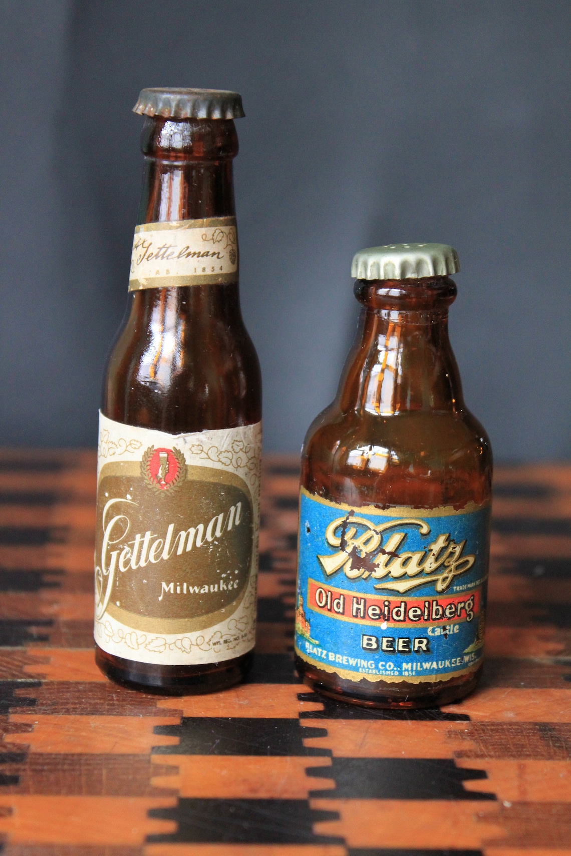 Beer Bottle Salt and Pepper Shakers for Vintage Kitchen or Bar Etsy