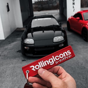 RollingIcons Japanese Jet Tag | JDM Tag Keychain | Key Tag | Flight Tag