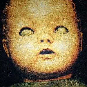 Set of Creepy Vintage Doll Head Photographs