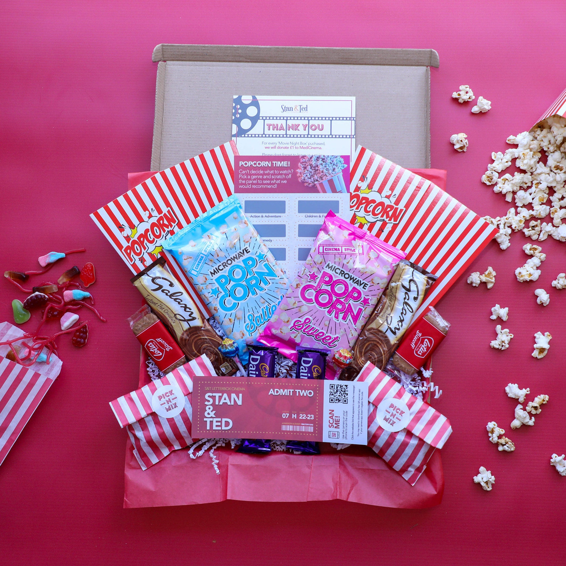 Movie Night MunchBox Personalised Cinema Treat Hamper Date Etsy