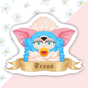 Trans Furby sticker | Glossy sticker | Die cut