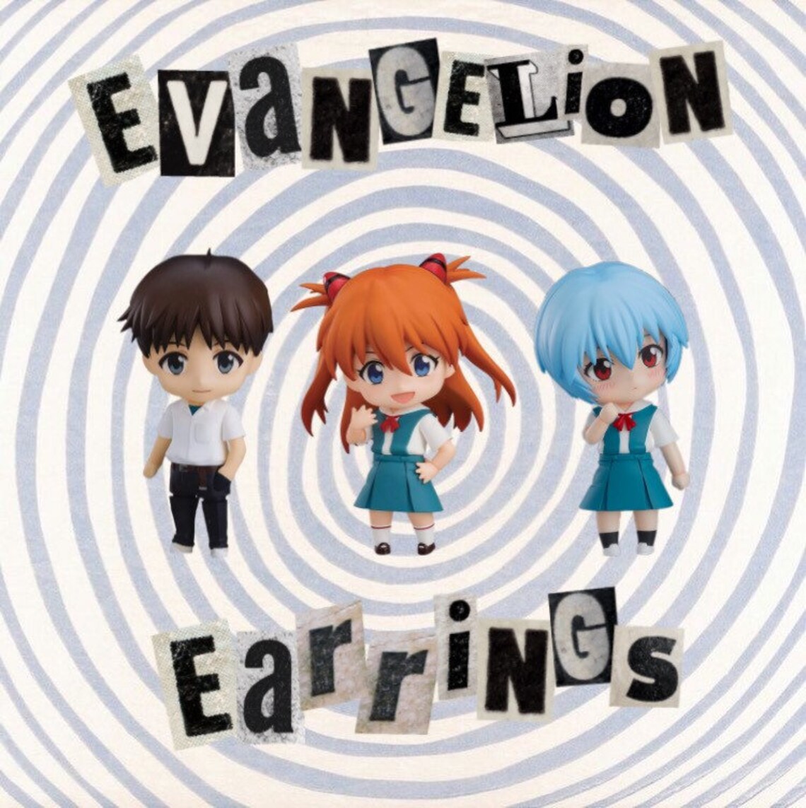 Neon genesis evangelion earrings shinji asuka & rei | Etsy