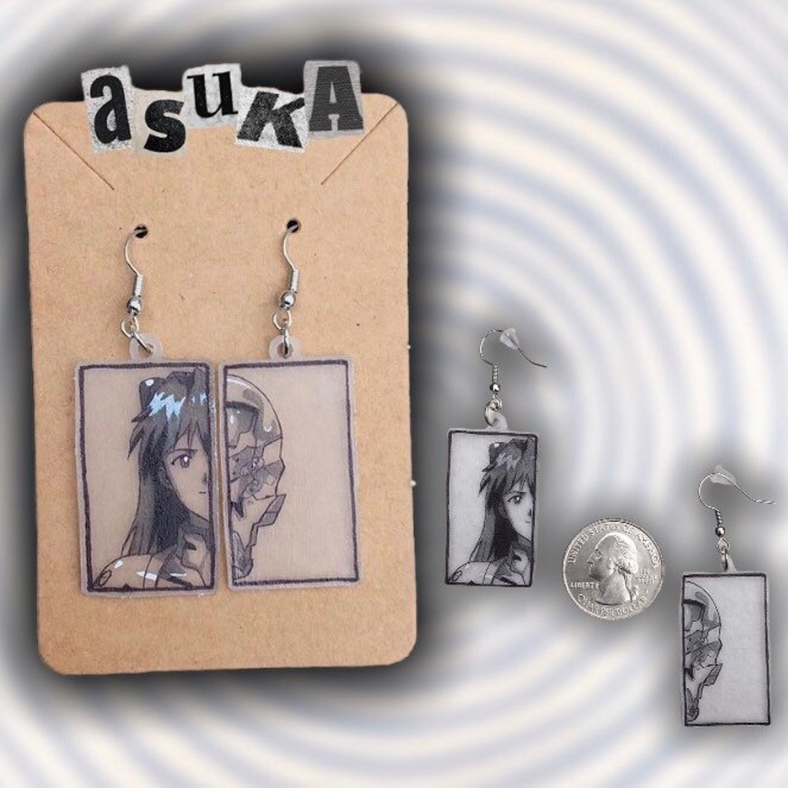 Neon genesis evangelion earrings shinji asuka & rei | Etsy