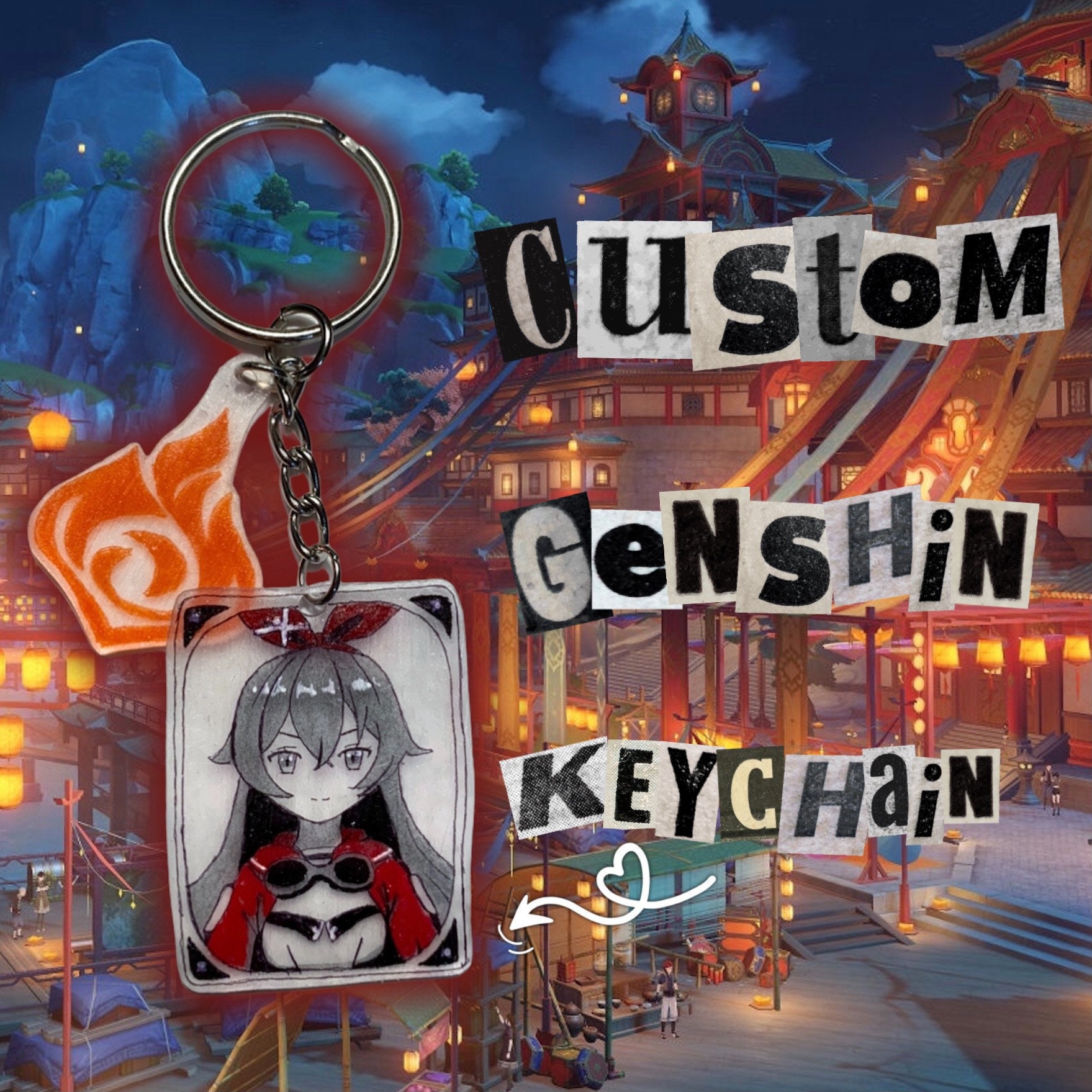 Custom genshin impact keychain Etsy