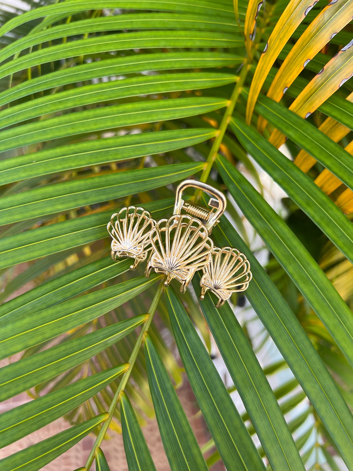 Gold Seashell Hair Clip Summer Hair Clip Beach Hair Clip Coatal Cowgirl