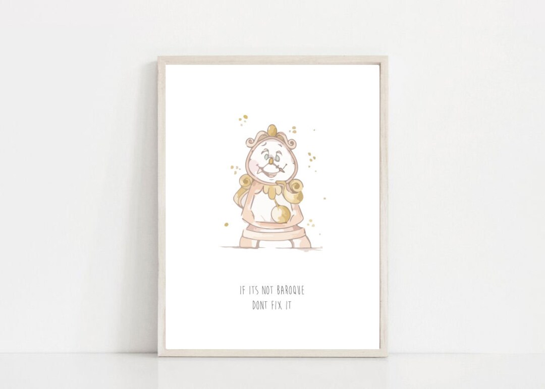 Cogsworth Quote Print Beauty & the Beast Etsy