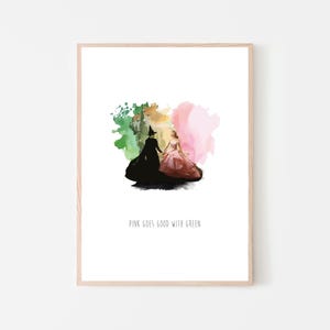 Pink goes good with green - Wicked Wall art print
