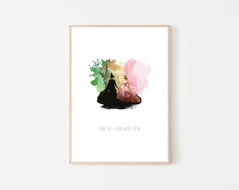 Pink goes good with green - Wicked Wall art print
