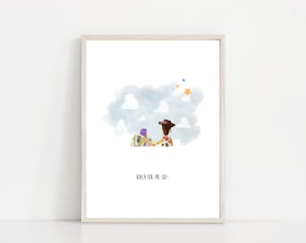 Toy Story Print Wall Poster Reach for the Sky Buzz and Woody