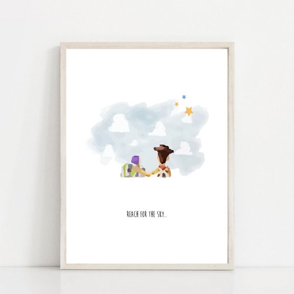 Toy Story Print Wall Poster Reach for the Sky Buzz and Woody