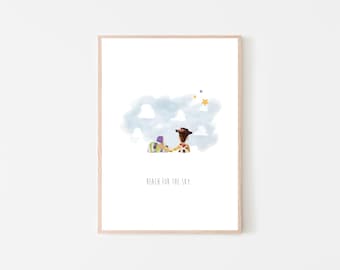 Toy Story Print Wall Poster Reach for the Sky Buzz and Woody