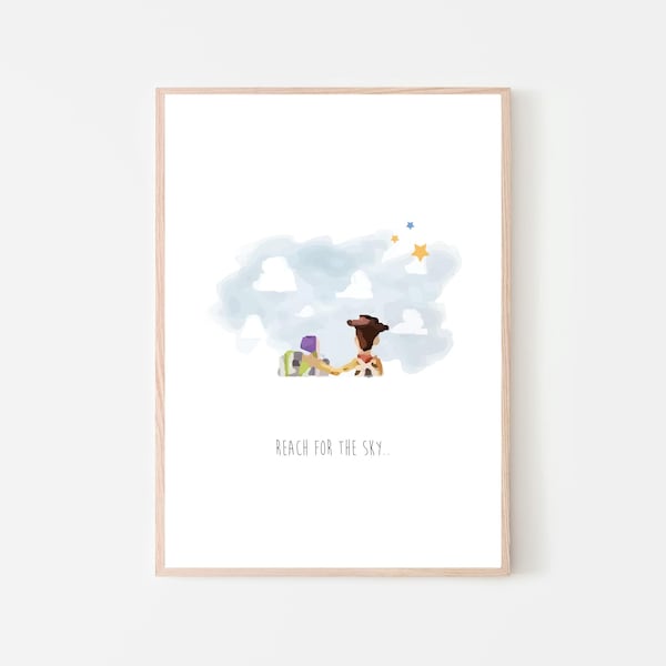 Toy Story Print Wall Poster Reach for the Sky Buzz and Woody