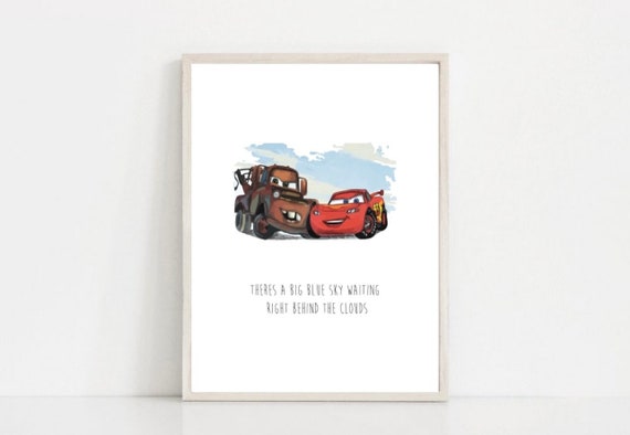 Cars Lightening Mcqueen &amp; Mater Wall Art Print - Etsy