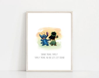 Lilo en Stitch Art Print