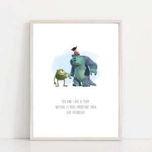 Monsters - Mike Sully and Boo Quote Wall Art Print