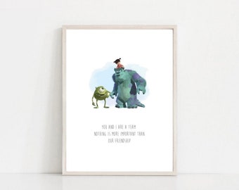 Monsters - Mike Sully and Boo Quote Wall Art Print