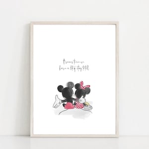 Valentinstag Micky Maus Minnie Maus Disney Zitat Druck