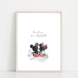 Valentines Mickey Mouse Minnie Mouse Disney Quote Print