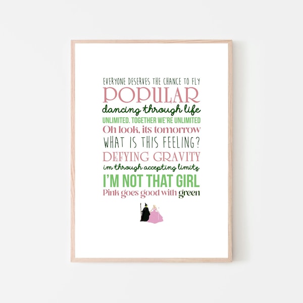 Film quotes - Wicked Wall art print