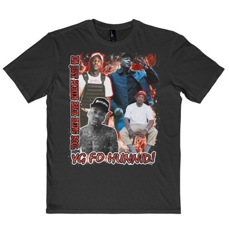 Vintage Style Black YG 4Hunnid Rap Tee Shirt , Red Hunnid T-Shirt ,Red Hunnid T-Shirt , Gift For Him, Gift For Her, Gift For Friend Sweatshirt