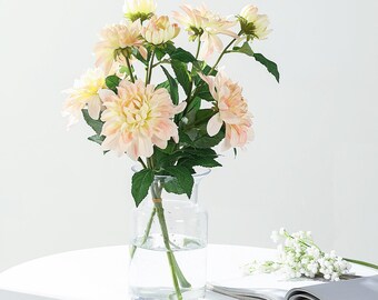 Large Dahlia Flower Faux Dahlia 31dahlia Plant Craft Supplies Artificial Flower Vase Flowers Pack Of 2 Orange Silk Dahlia Greenery Floral Arranging Floral Garden Crafts Kromasol Com