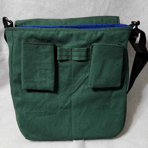 The Emind messenger bag - Forest Green duck canvas shoulder bag, gift for student, father, mother, boyfriend, shops or girlfriend