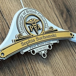 Personalized White Coat Hanger, PA Student Gift, Physician Assistant Graduation Gift image 5