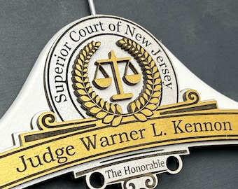 Personalized Hanger for Judge, Gift for Judge, Custom Hanger, Retirement Gift, Investiture Ceremony Gift, Unique Personalized Gift