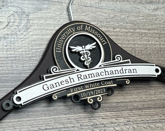 Gift for Veterinarian, White Coat Hanger, Medical Student Gift, DVM, Medical School Graduation, 1st White Coat Hanger, First White Coat