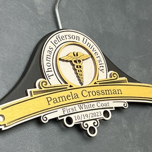 White Coat Hanger, New Doctor Gift, Medical Student Gift, Medical School Graduation, 1st White Coat Hanger, First White Coat